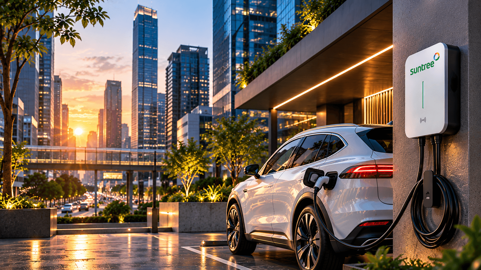 Suntree charger in a city setting
